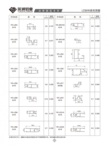 LZ纱料系列简图